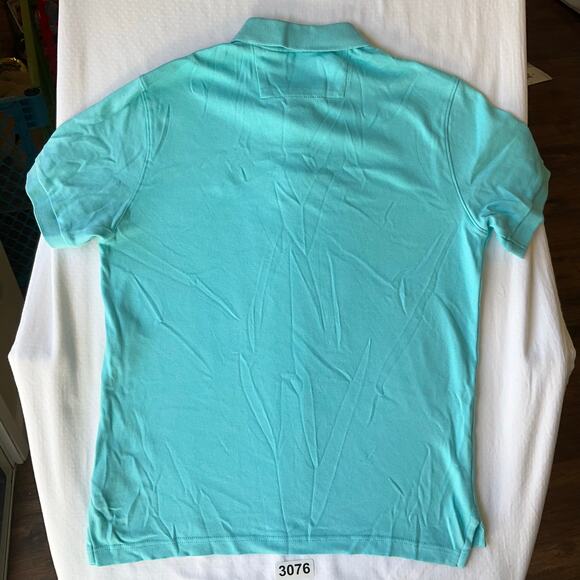 Chaps Men’s Short Sleeve Custom Fit Soft Polo Shirt Size M, Teal Blue - Picture 7 of 7